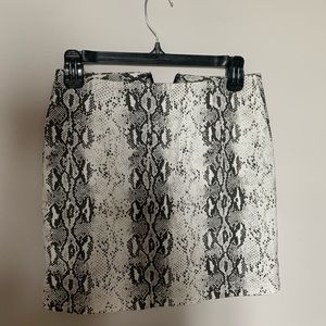 Snakeskin mini skirt